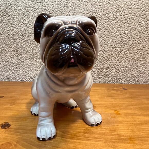 Large 8" Ceramic Pug Dog Sitting Statue Scupture Figurine - Picture 11 of 12